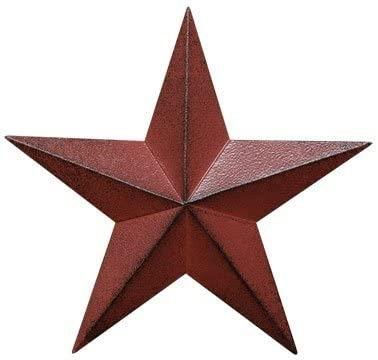 China Europe Distressed Star Red Black Country Metal Barn Primitive Burgundy Wall Decor for sale