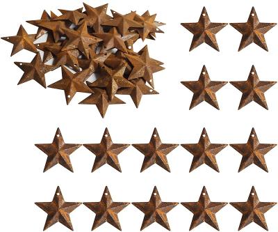 China Europe Retro Western Country Mini Metal Rustic Barn Star With Hole For Crafts for sale