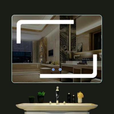 China Hot Sale 2019 Modern Design LED Light Touch Touch Screen Illuminated Bathroom Mirror For Hotel Decoration for sale