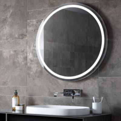 China 2021 Newest LED Illuminated Backlit Touch Illuminated Round LED Light Bathroom Hotel Mirror For Home Decor for sale