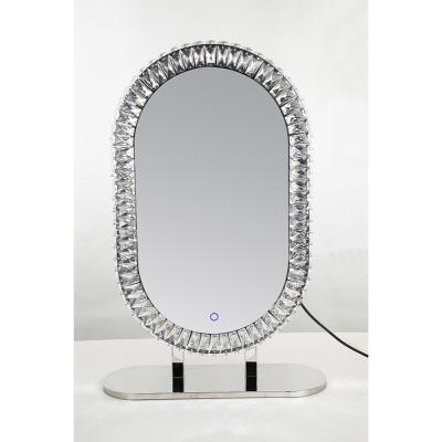 China 2019 Good Quality Office Mirror Factory Direct Selling LED Crystal Vanity Mirror With Light For Makeup Use for sale