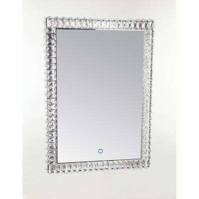 China Wall Mounted Mirror Rectangle Shape Wall Mounted Crystal Vanity Mirror For Home Deco And Makeup for sale