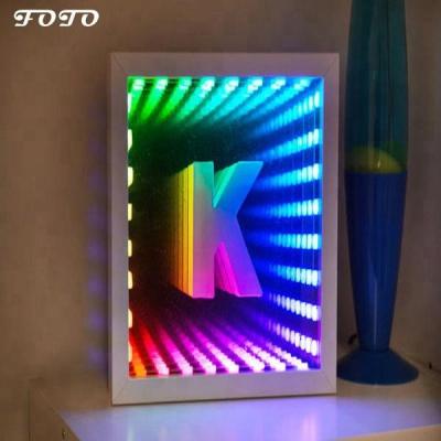 China 2020 Luminous Funky Hotel Bathroom 3D LED Infinity Mirror for sale