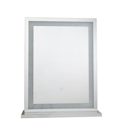 China 2020 New Style Light Lit Hollywood Make Up Mirror With Light Weight Stainless Steel Backing And for sale