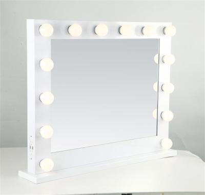 China Newest Hollywood Style Vanity Girl Desk Mirror Mirror With Bulbs For Makeup for sale