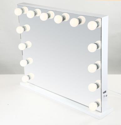 China Newest Style Hollywood Lighted Vanity Mirror For Makeup With Rectangle Shape for sale