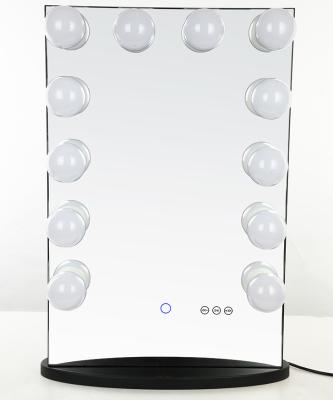 China Hot Sale Hollywood Lighted Mirror With Blue Tooth Speakers For Makeup for sale