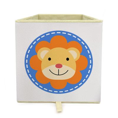 China Foldable Cube Storage Bin PU Storage Box For Home Storage Can Be Customized for sale