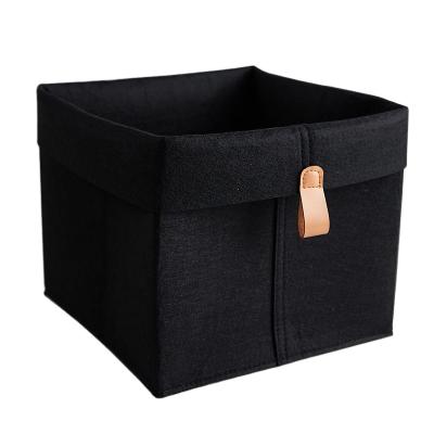 China Factory Folding Customize Finished Home Felt Sundries Storage Basket Office Storage Basket Sundries Basket for sale