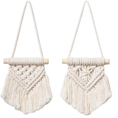 China Minimalist Macrame Woven Wall Hanging Bohemian Mini Macrame Wall Hanging for sale