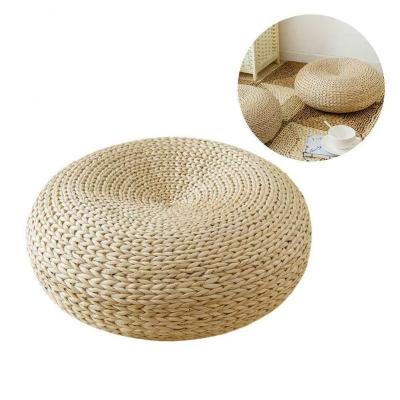 China Mat Living Room Decoration Hand Woven Cushion Handmade Minimalist Japanese Cushions Corn Husk Tatami Floor Oval for sale