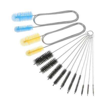 China Viable 3 Pieces Aquarium Filter Hose Dual Brush Brush Sweep Stainless Steel Cleaning Brush For Spring Fish Tank for sale