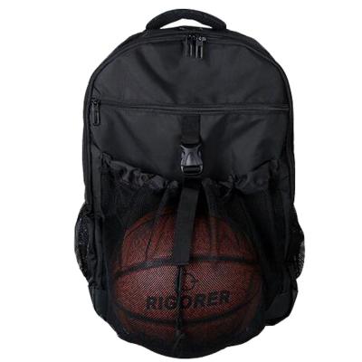 China Waterproof Custom Sports Polyester Basketball Backpack With Mesh Ball Pocket for sale