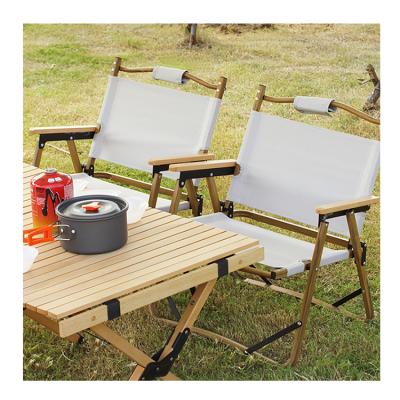 China Modern Recling Fishing Foldable OEM Beach Raising Folding Camping Chair Outdoor Portable Wood Metal Frame Travel Grain Aluminum Frame Used for sale