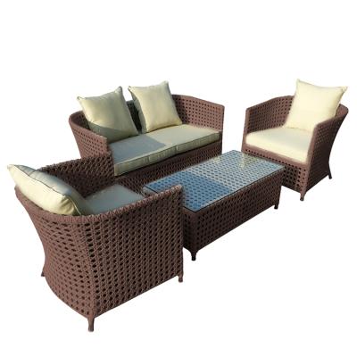 China Outdoor Rattan Sofa Set Garden Furniture Muebles De Rattan En Rattan Sofas De Jardin Modern Patio Waterproof Outdoor Garden Furniture 4 Seater for sale