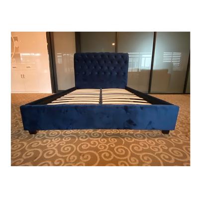 China Super Soft Storage Bed Frame Customized Natural High Quality Fabric Leather Upholstered Bed for sale