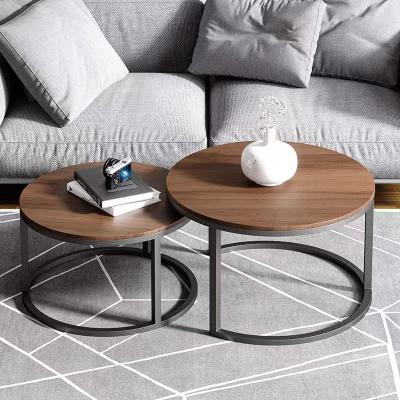 China Durable Wood Frame Metal Steel Storage Furniture Living Room Modern Grain Coffee Table for sale