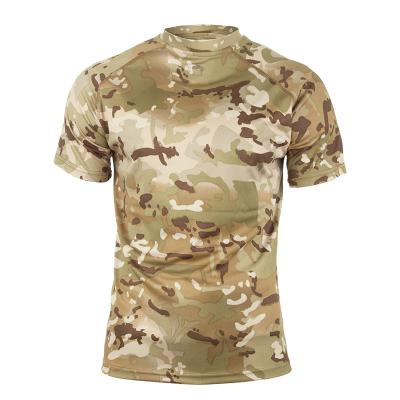 China US Army Combat T-shirt Jungle Camouflage Anti-Wrinkle Outdoor Tactical Military Men T-shirt Outwear Camp Tees Breathable 100% COTTON for sale