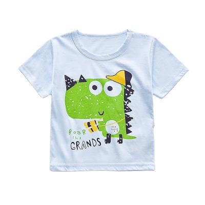 China Breathable Custom Logo Round Neck Anti Shrink Short Sleeve Kids Boys Over 95% Cotton 5% Spandex T-shirt Rated Wholesaler for sale