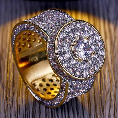 China Hiphop Limited Edition Luxury Mens Moissanite Gold Ring Designs Hiphop Jewelry for sale