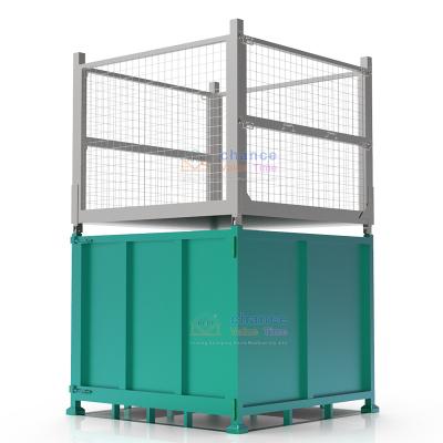 China Reusable Galvanized Steel Cargo Storage Lockheer Pallet Box For Logistics Transportation for sale