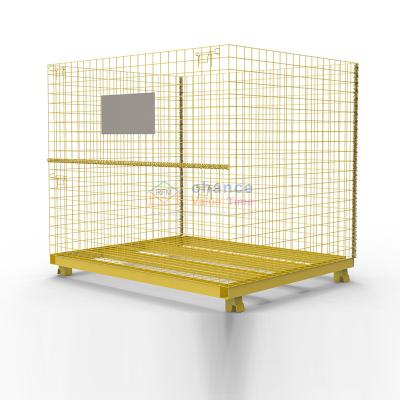 China Stackable Large Capacity Thickened Goods Storage Space Saving Mesh Roll Container For Export To Japan for sale