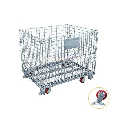 China Factory direct sales collapsible galvanized collapsible metal storage cage stillage storage rack for sale