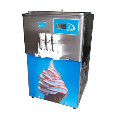 China Snack Factory Commercial Countertop Rainbow Soft Serve Ice Cream Machine With Syrup System for sale