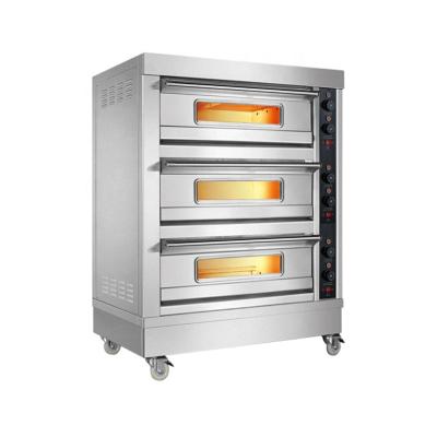 China Commercial Bakery Equipment Bakery Equipment 3 Layer 3 Tray Pizza Oven Oven Electric Baking Snacks Bread Cookie Catering Oven for sale