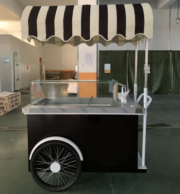 China Commercial Food Truck Ice Cream Display Cabinet Freezer Refrigerator Gelato Popsicle Ice Cream Push Cart for sale