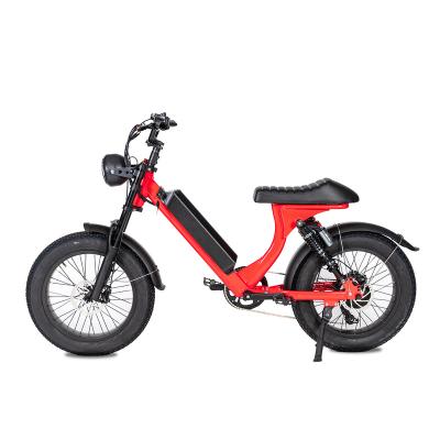 China High Quality Red Aluminum Alloy 48v 500w Fat Tire 7-Speed ​​Electric Bike For All Terrain for sale