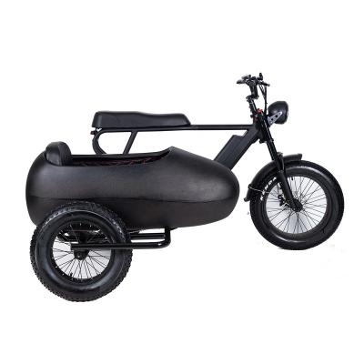 China Aluminum Alloy Vintage Cruiser OEM 750w Super Electric Hunting EBike Vintage 73 Bike Fat Tire Cruiser With Sidecar for sale