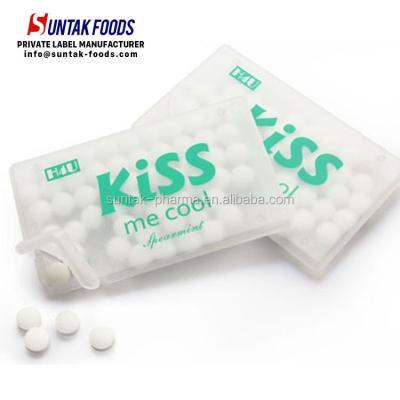 China Private Label Sugar Free Mints Candy 7g Kiss Spearmint Sugar Free Flavor with Mintcard for sale