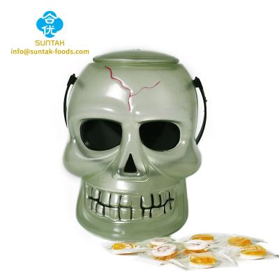 China Normal Plastic Skull Shape Candy Container Seasonal Halloween Candy Gifts for sale