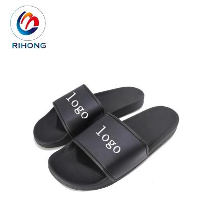 China CUSHIONING 2022 cheap wholesale printing unisex PVC PU slides slipper design white unisex sublimation embossed logo custom slide sandal for sale