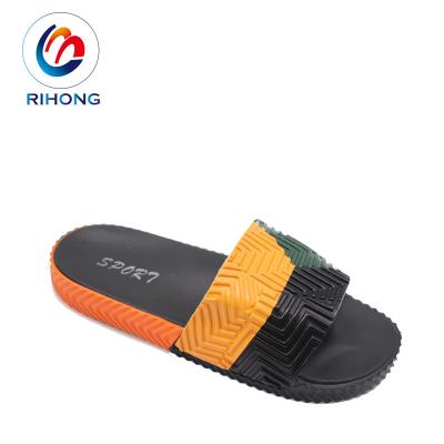 China CUSHIONING Cheap Designer Custom Logo Printed Logo OEM Couples Mens Slippers Rubber Beach Eva Slide Sandal Shoes From China for sale