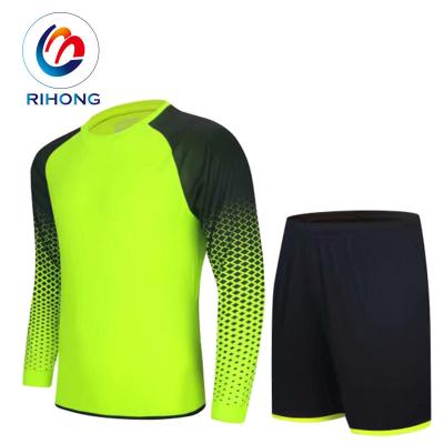 China Custom Apparel Anti-UV Soccer Jersey Football Shirt Goalie Away Jersey Set for sale