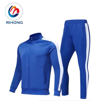 China Sportwear 2021 good quality adult sweatsuit Anti-UV blue jogger training 100% polyester design your own logo custom tracksuit for sale