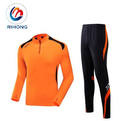 China Fashion Anti-UV Hot Selling Slim Fit Orange Men Jogging Sportswear Set For Empty Tracksuit Men for sale