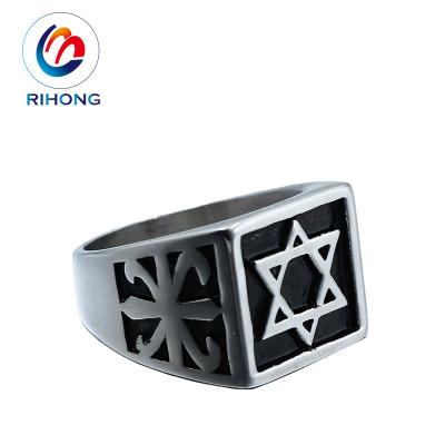 China Fashionable Jewelry High Quality Mens Charm Jewelry Stainless Steel Star Of David Ring for sale