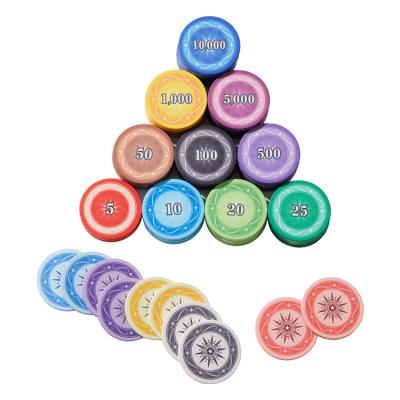 China Blank 39mm blank ceramic sublimation poker chips with your own designs for sale