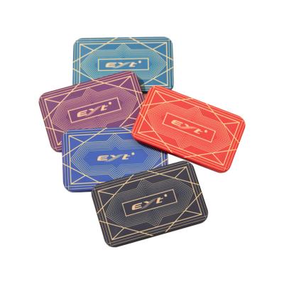 China Ceramic Custom Design Ceramic Plate Chips Rectangular Poker Chips for sale