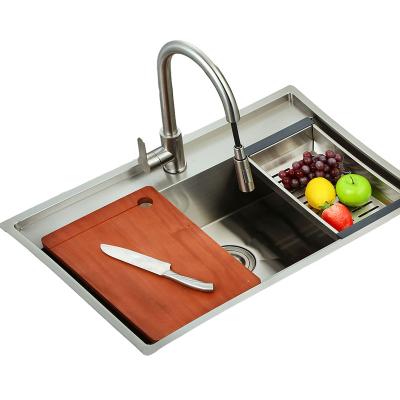 China Without Double Faucet Luxury Single Bowl Apartment Handmade Stainless Steel Kitchen Sink for sale