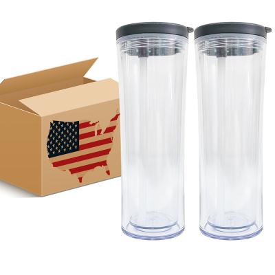 China Sustainable wholesale 20oz BPA free leak proof plastic snow globe curving tumbler reusable cups with bottom hole for iced coffee cold drink for sale