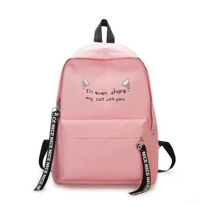 China Wear Resistance And Burden Reduction New Oxford Cloth Backpack Printed Cat Ear Cartoon Backpack Male And Female Schoolbag Wholesale for sale