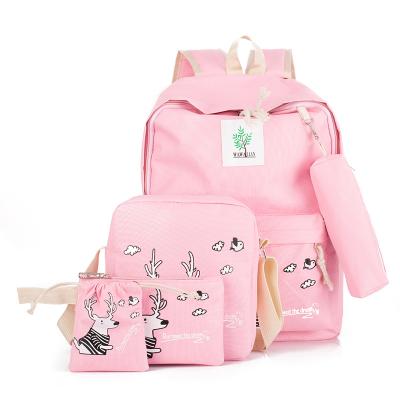 China Waterproof School Bags New School Bag Mother Child Oxford Schoolbag Fawn Printed Five Piece Backpack for Boys and Girls for sale