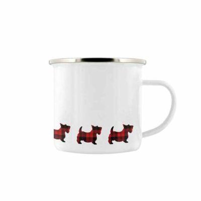 China 10oz Small Viable Wholesale Sublimation Printing Metal Enamel White Custom Coffee Mug for sale