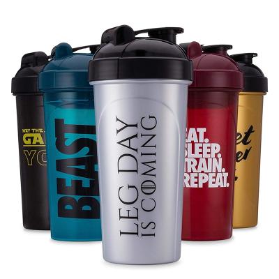 China Custom Logo Fitness Spice Free Plastic Bpa Sustainable Gym Protien Shaker Bottles for sale