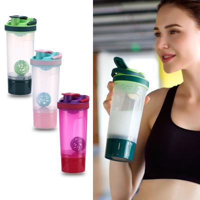 China Fitness 700ml Viable Black Plastic Custom Logo Gym Protein Shaker Slim Single Cups With Logo for sale