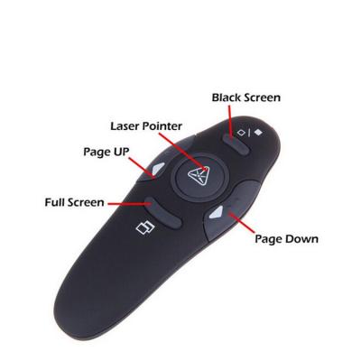 China Promotional Pen Black 2.4Ghz Wireless Presenter Laser Indicator With Red Laser Indicator Pen for sale